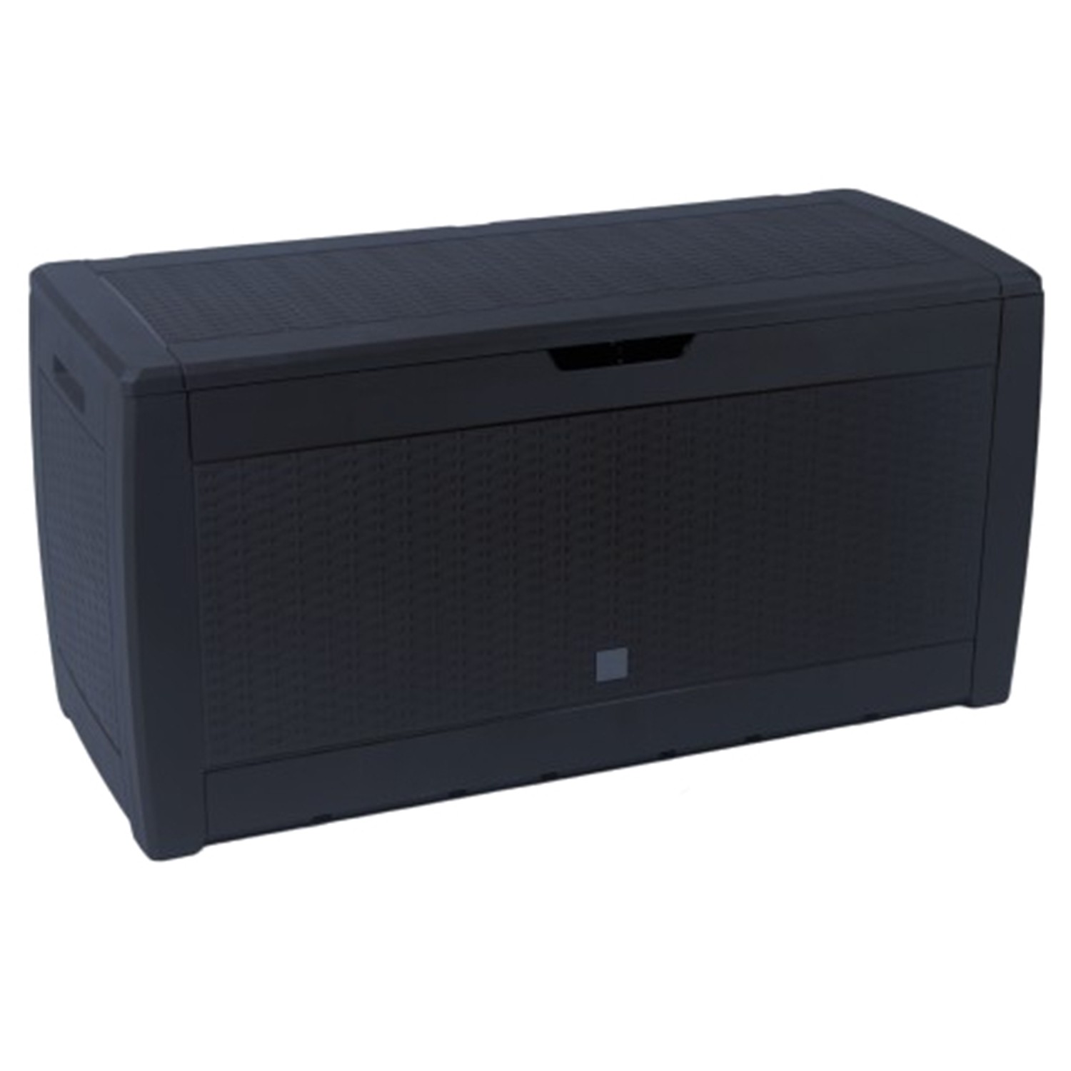 Boîte de rangement 310L haut de gamme en résine finition bois foncé