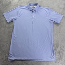 Holderness Bourne Polo Shirt Mens XL Blue Davis Geometric Golf Performance