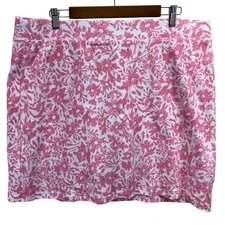 NWT Croft & Barrow Women's Floral Skort XXL Pink White Easy Knit Mid Rise