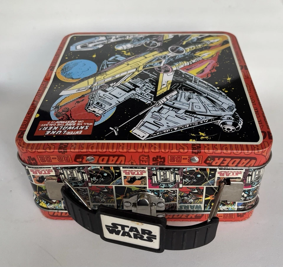 Lote de 5 bonecos de ação Star Wars Disney PVC enfeites de bolo com caixa de lata - Imagem 4 de 4