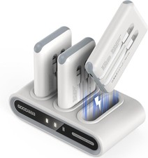 3-Pack 10000mAh Slim Power Bank, Built-in Cables, 3 Outputs  1 Input