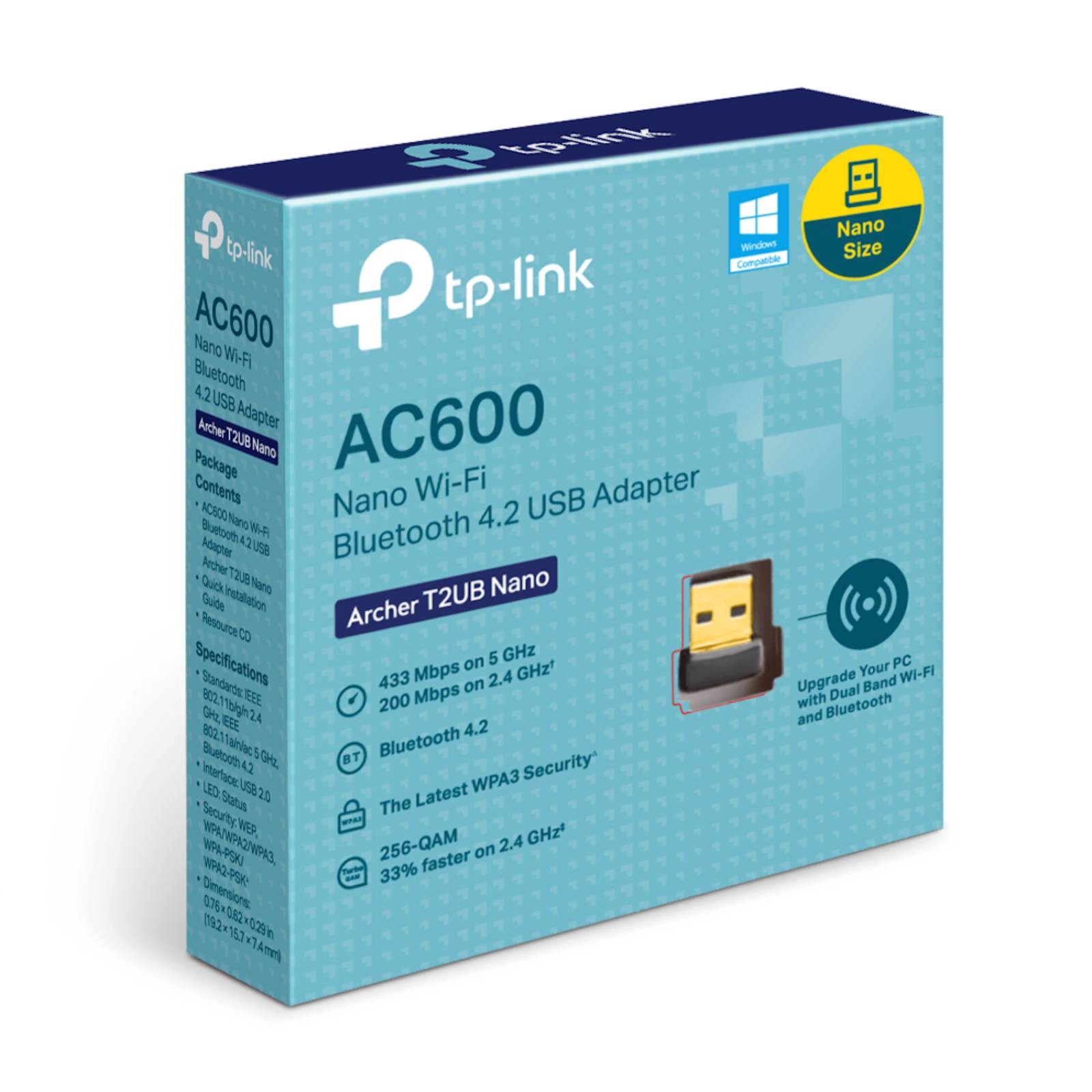 TP LINK Archer T2UB AC600 Nano WiFi & Bluetooth 4.2 USB Adapter Dongle 433MBPS - Image 2
