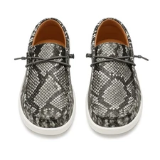 Men’s Black & White Snake Pattern Slip-On Shoes Lightweight Casual Loafer 10.5