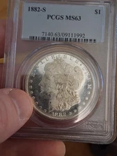 1882-S Morgan Silver Dollar PCGS MS63-Concave Obverse VAM DMPL Obverse
