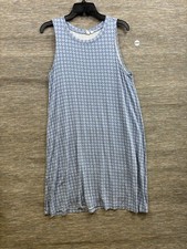 Gap Geometric All over Print Sleeveless Tank Dress Size L Blue Minimalist Casual