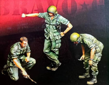 1:35 Scale Vietnam War US Soldiers Resin Figures – 3 Miniatures for Diorama