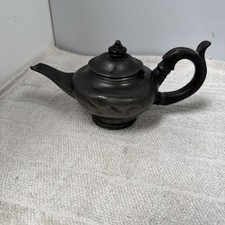 Antique Pewter Teapot J Tyler Sheffield with Lid Handle 4”