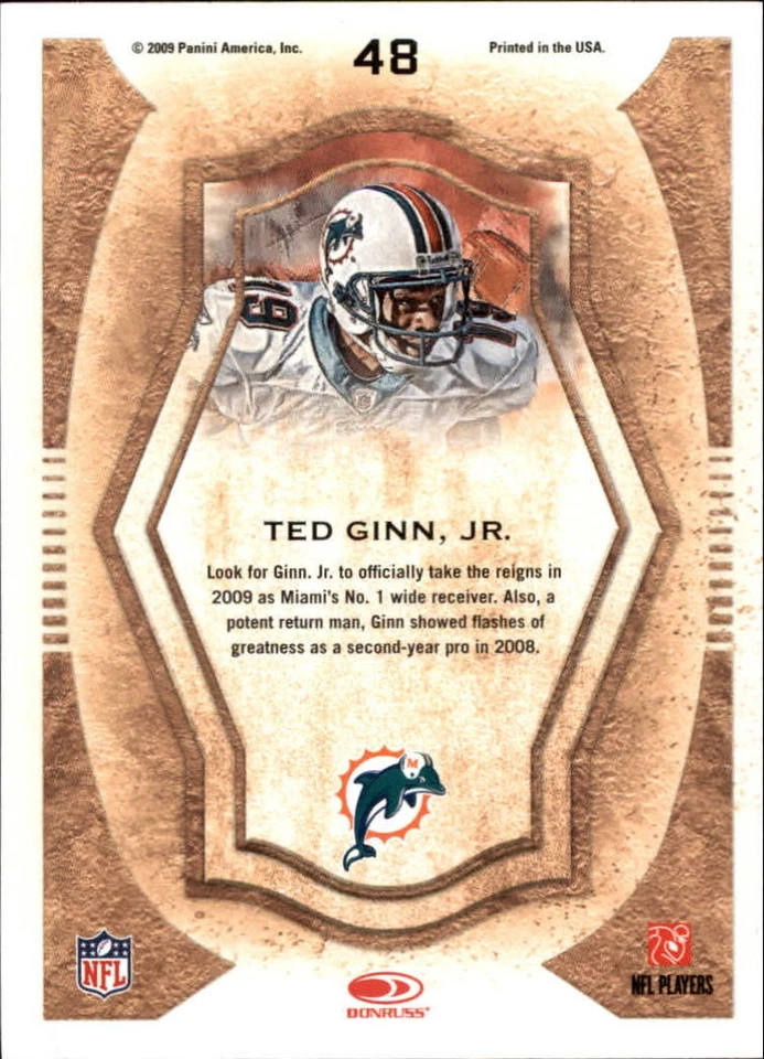 2009 Donruss Threads Pro Gridiron Kings #48 Ted Ginn, Jr. - FB - Image 2 of 2