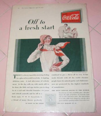 1929 Literary Digest Coca Cola Ad Wind Day 8 Million Top of the Morning  Coke