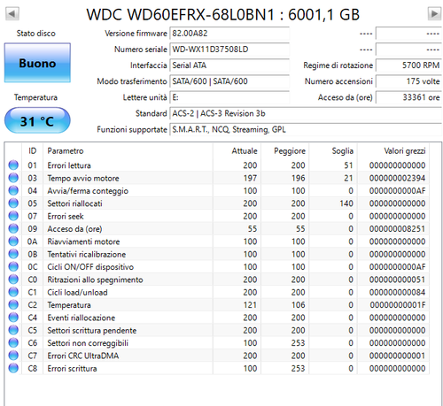 WD RED WD60EFRX NX HA500 NASware 3.0 6TB 5.4K 64MB SATA III 3.5" Hard Drive - Foto 2 di 2