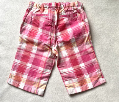 Lands End Kids Shorts Pink Plaid Adjust Waist sz 4 T | eBay