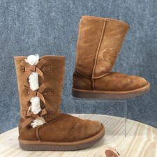 Koolaburra By UGG Boots Youth 3 Victoria Shearling Brown Mid-Calf Comfort Casual