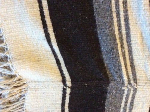 rug Aztec browns Navajo 77x55 smoke Southwest Native Wool Blanket vtg Chief Art - Picture 8 of 12