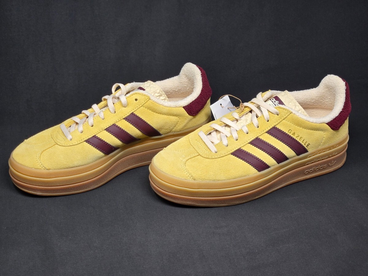 【Adidas】★ (W) Gazelle Bold Almost Yellow Maroon★IF5937★ Size 10 - adidas Gazelle Bold Almost Yellow Maroon W for