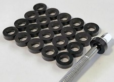 20 NEW High-End THICK BLACK NYLON SNARE DRUM TENSION ROD WASHERS, Full set of 20
