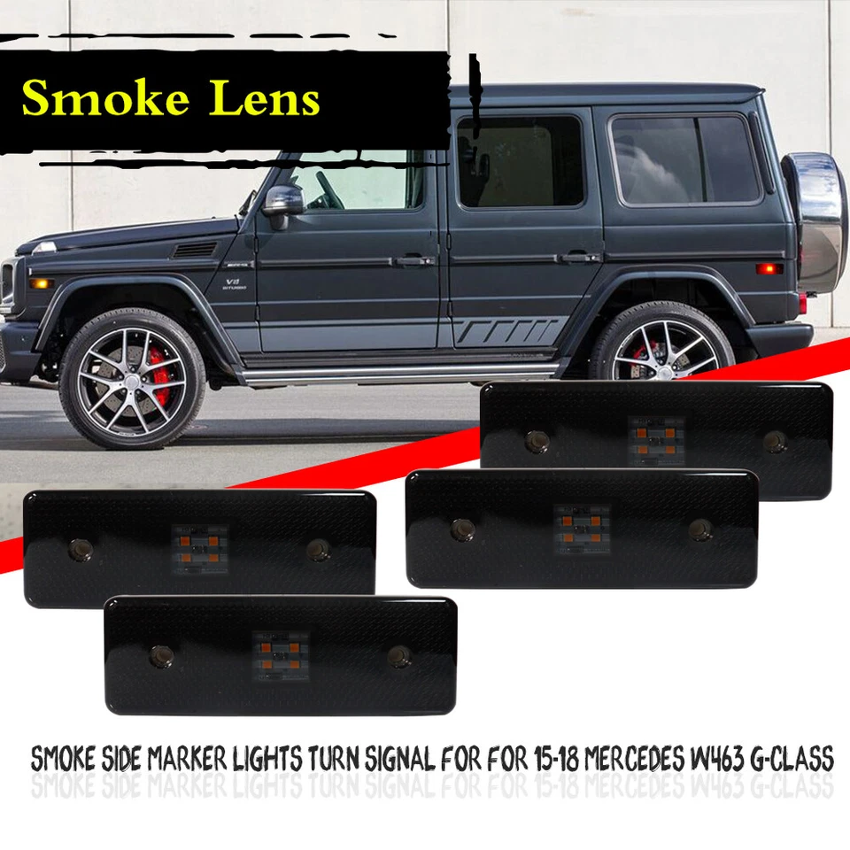 Luces de señalización LED delanteras y traseras LED para Benz W463 Clase G 2015-2018 lente ahumada Foto 2 de 4