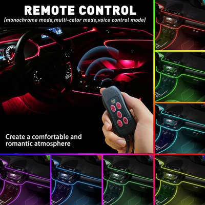 13.1FT 2in1 Interior Car Atmosphere Wire Strip Light LED Lamp Decor Bar USB Plug