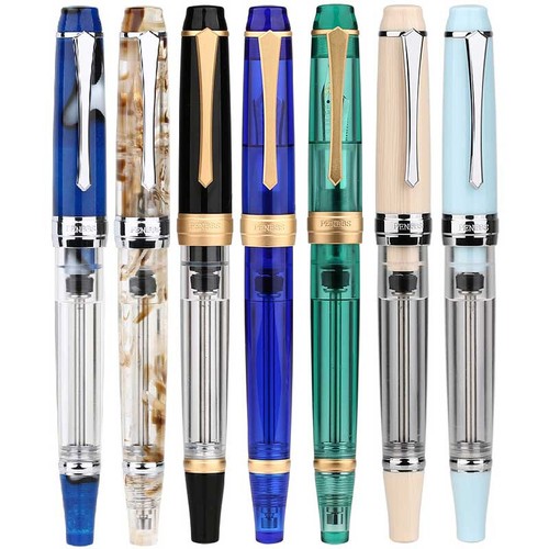 Penbbs 456 Acryl Vakuum Füllung Füllfederhalter Silber Clip F Feder Schreiben Geschenk #s - Bild 9 von 31