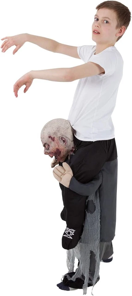 Disfraz de zombi a cuestas para niños 6-12 años Scary Undead Halloween paseo en espalda de cerdito Foto 2 de 4