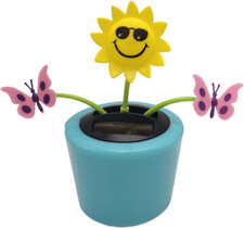 Cute Solar Dancing Flowers Swinging Sunflower Insect Flip Flap Flowers Eco-Frien