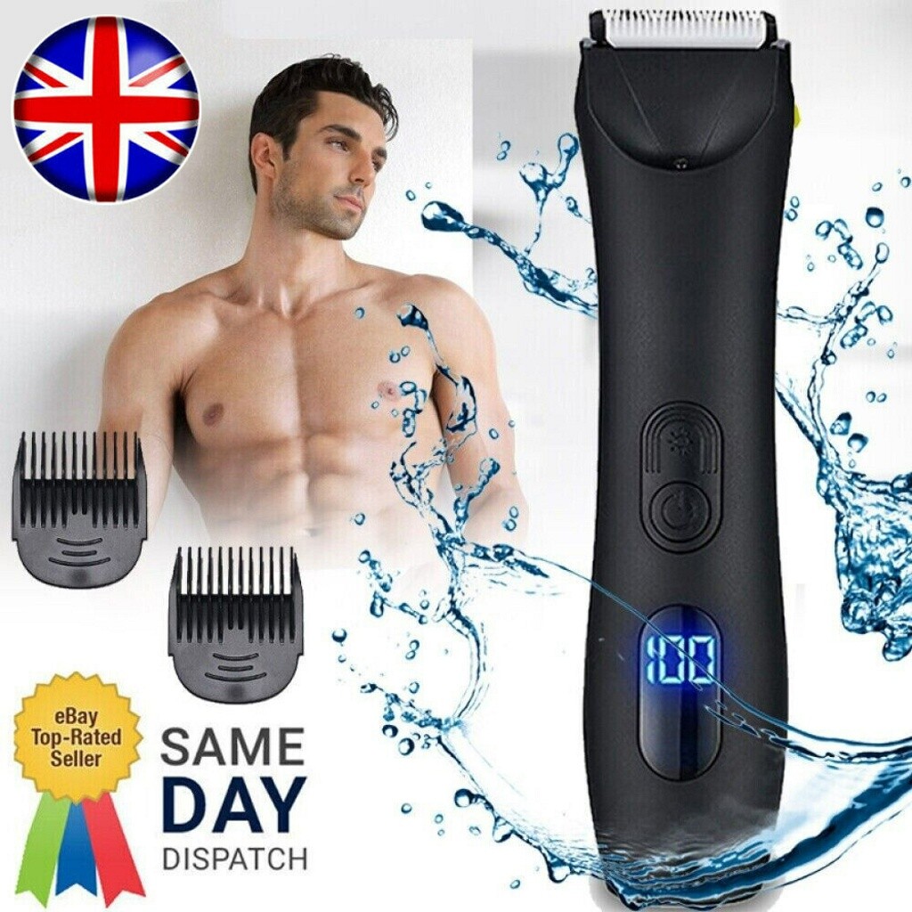 UK Mens Pubic Hair Trimmer Electric Groin Body Hair Shaver for Balls Body  Hair
