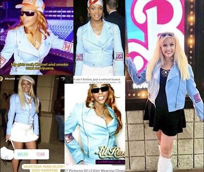 Chanel Vintage 2002 Paris H Blue Moto Biker Logo Jacket 38 Chanel Vintage 2002 Paris H Blue Moto Biker Logo Jacket 38