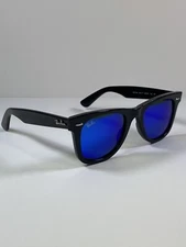 Ray-Ban Wayfarer  Sunglasses 2140 901/17 Polished Black /Flash  Blue  Lenses