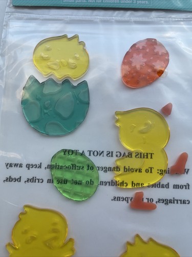 NEW Spring Summer Baby Easter Chicks Hatching Egg Window Gel Clings Sticker 14ct - Picture 2 of 3