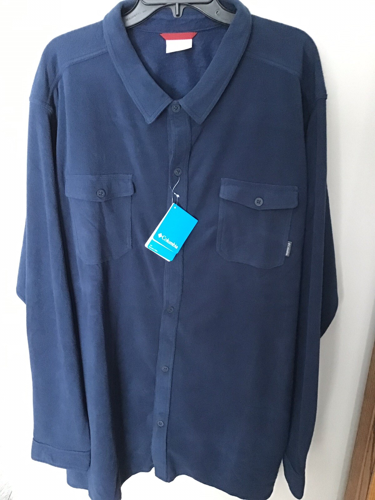 Columbia+Forest+Park+Big+%26+Tall+Blue+Fleece+Overshirt+Microfleece ...