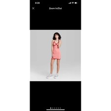 Women's Sleeveless Lace Trim Knit Bodycon Dress Coral Pink medium BO11