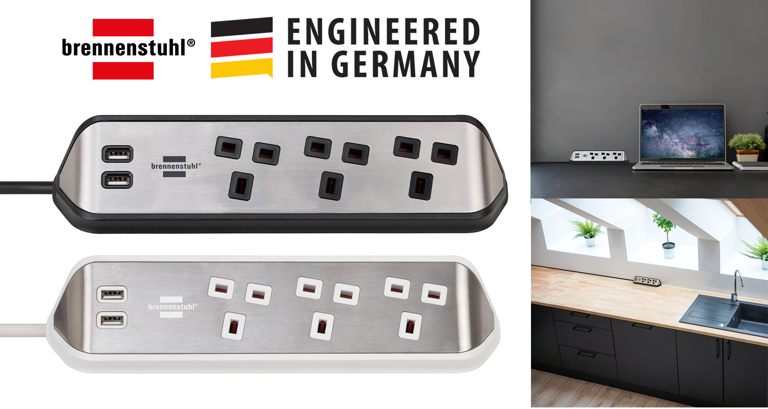 Brennenstuhl Extension Lead With USB Stainless Steel Extension Lead eBay