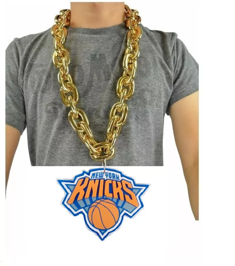 Nba Chain New NBA NEW YORK KNICKS BIG GOLD Fan Chain Necklace 3D Foam | eBay