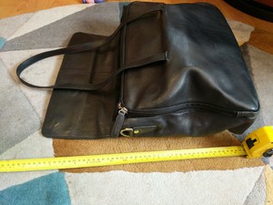 Women S Black Genuine Leather Shopper Tote Bag By Enzo Rossi Messenger Euc Ebay