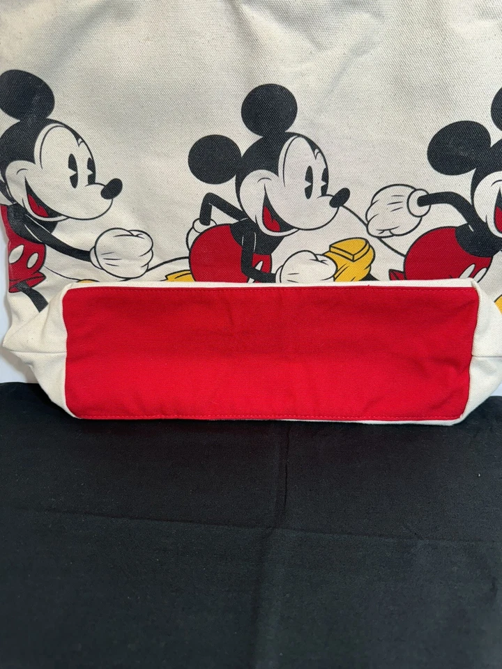 Bolso de Mano Grande de Viaje Disney Parks Mickey Mouse Disneyland Resort Lona Rojo Usado en Excelente Condición Foto 3 de 4
