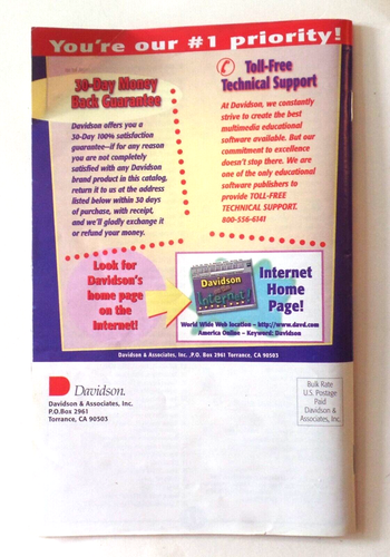 Vintage 1990's DAVIDSON THE EDUCATIONAL ADVANTAGE BOOKLET Paperback - Picture 7 of 7
