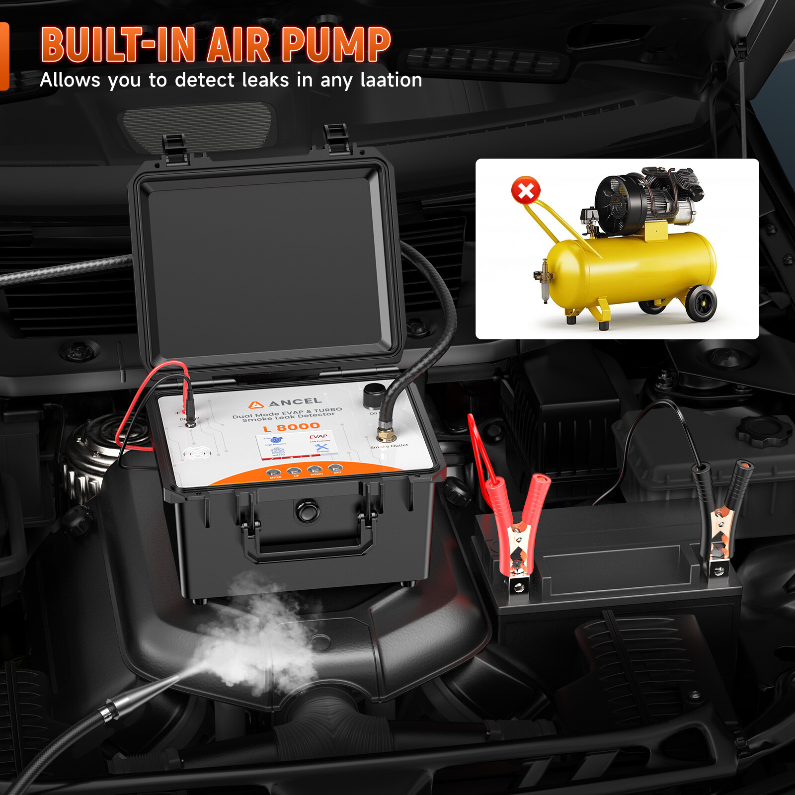 Macchina Del Fumo Per Auto Diagnostica Test Rilevatore Perdite Autoveicoli 12V - Foto 3