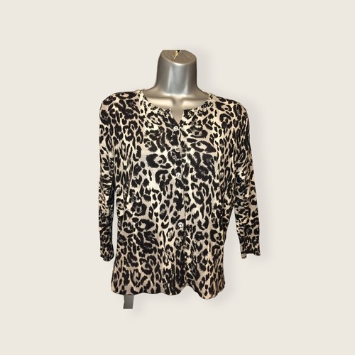 Strickjacke Oberteil Gr. M/10 Leoprint