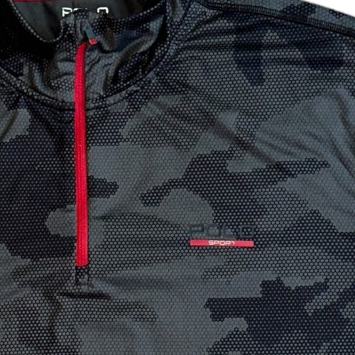 Ralph Lauren Polo Sport Pullover Mens Sz Large Gray Camo Performance 1/4 1/2 Zip - Picture 4 of 6