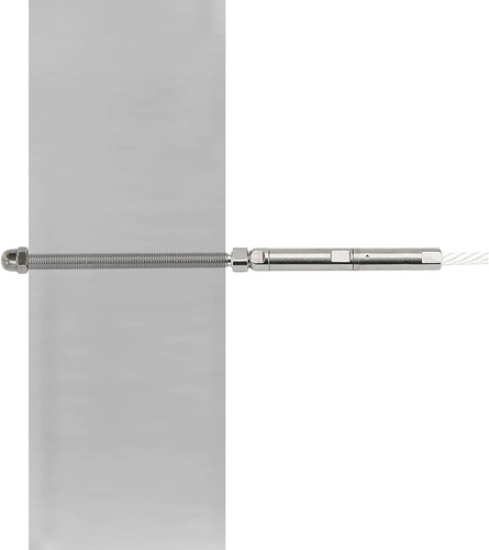 Stainless Steel 1/8" Cable Straight Push-in Lock for Metal Cable Railing (PIL3M) - Imagen 1 de 12