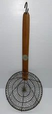 Ching Kee Lee Bing Chopper Fly Gold Coin Bamboo 7" Fry Strainer Hong Kong