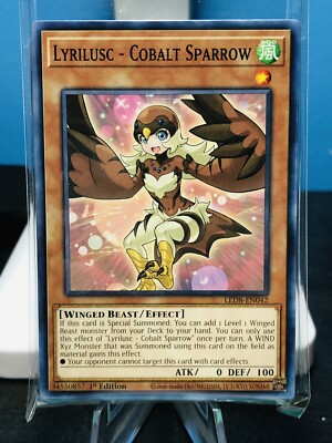 Yugioh x3 Lyrilusc - Cobalt Sparrow LED8-EN042 Common 1st Edition New | eBay