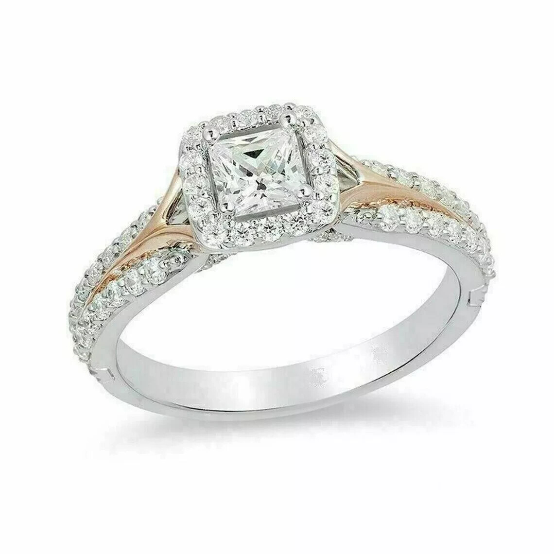 2Ct Vera Wang Love Princess Lab-Created Diamond Two-Tone 14k White