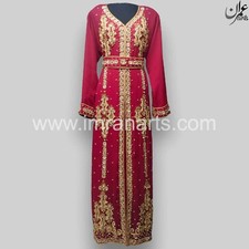D09 Moroccan Kaftan Elegant Farasha Ethnic Abaya Wedding Arabic Dress