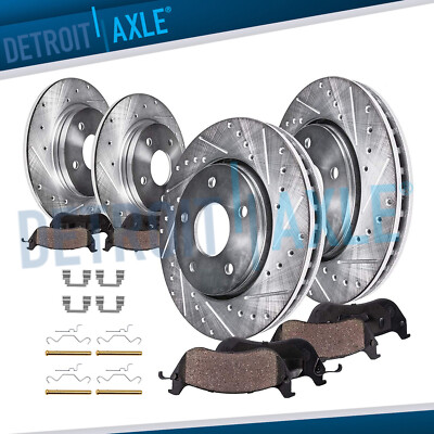 Front Rear Drilled Rotors Brake Pads Kit for Pontiac Vibe Toyota Corolla Matrix