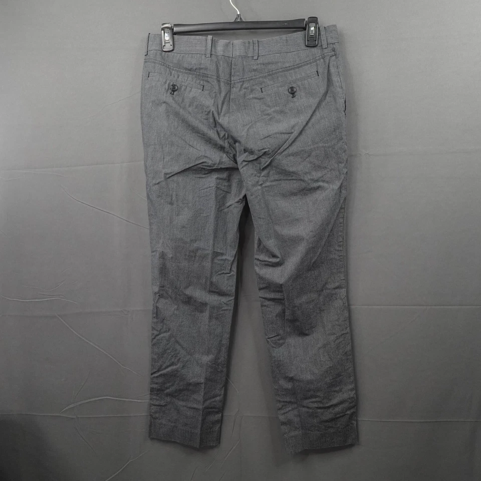 Pantalones de vestir American Rag para hombre 34x32 negros a rayas modernos ligeros ajustados Foto 3 de 4