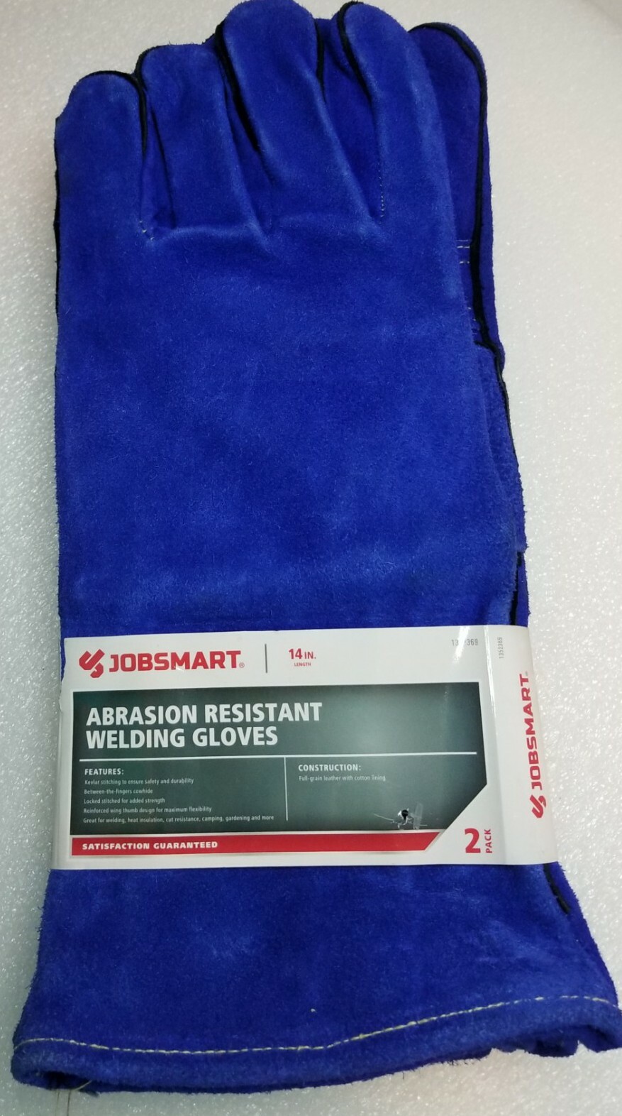 Jobsmart Leather Welding Gloves Abrasion Resistant 14 Inch 2 Pair eBay