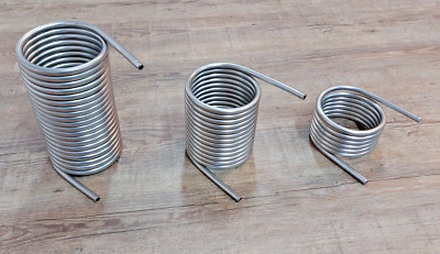 Spirale 2,5m bis 7,5m Edelstahlrohr 10x1mm AISI 316L EN 1.4404 mit Innend. 104mm