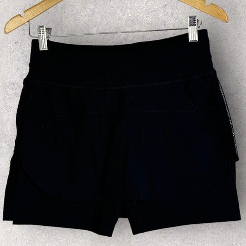 Lululemon Second Chance Black Layering Skirt Athletic Skort Size 6 Rare Active