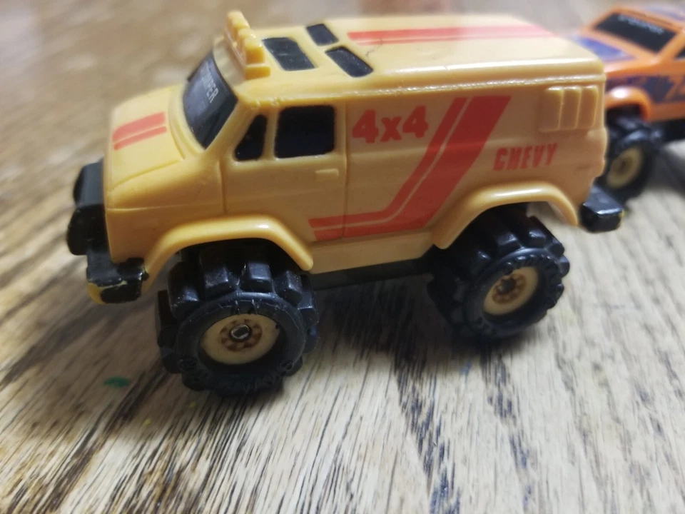 Schaper Stomper 1980s McDonalds Happy Meal Toys (2) Yellow Chevy Van 4x4 & Eagle - Image 3 of 4