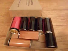 VINTAGE KINGSLEY HOT FOIL ROLLS SET OF 8 SHORT BROWN RED PINK SEE DESCRIPTION